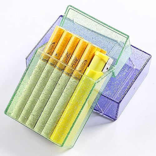 Miniatura 6 de Caja de cigarrillos para cigarrillos de 3.346 in, tamaño King, 20 capacidades, caja de cigarrillos de plástico, transparente, portátil, delgada,
