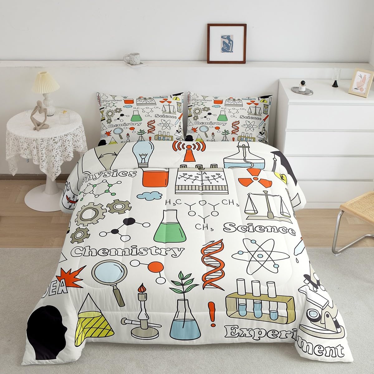 Chemical Subject Theme Comforter Set Twin Size for Boys