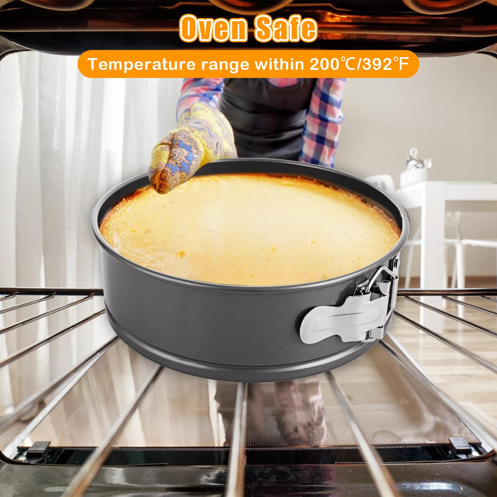 3 moldes para tartas de 20 cm, moldes para tartas de 8 pulgadas para hornear, antiadherentes, moldes para tartas de queso para hornear redondos de 8 pulgadas, moldes negros para hornear para