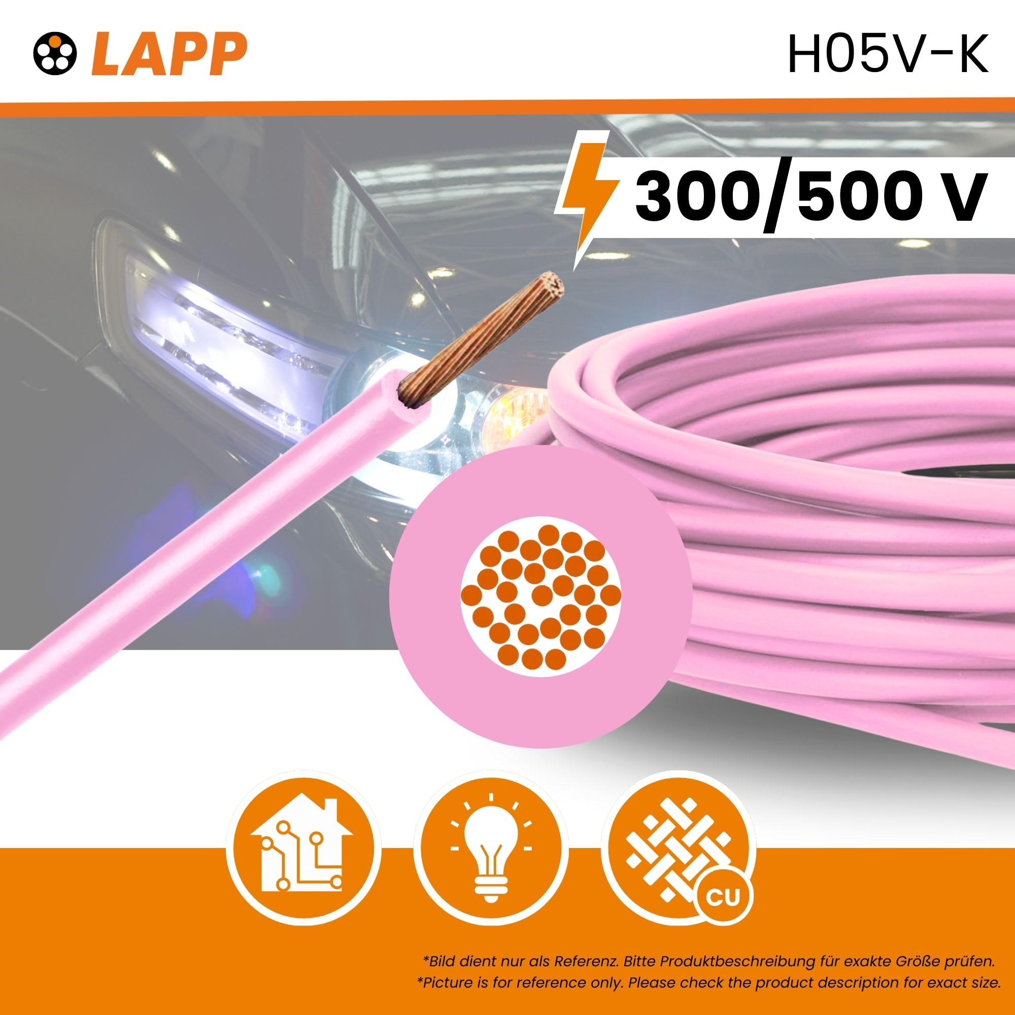 LAPP 4510082 Draad H05V-K 1 x 0.75 mm² Roze 100 m