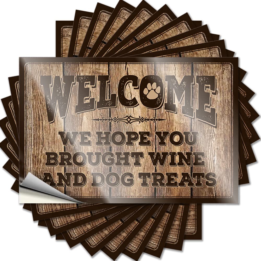 Space Assorted Lettering Sticker - We Hope You Brought Wine and Dog Treats Removable Decal Ideas Easy Peel for Car(12X18CM)