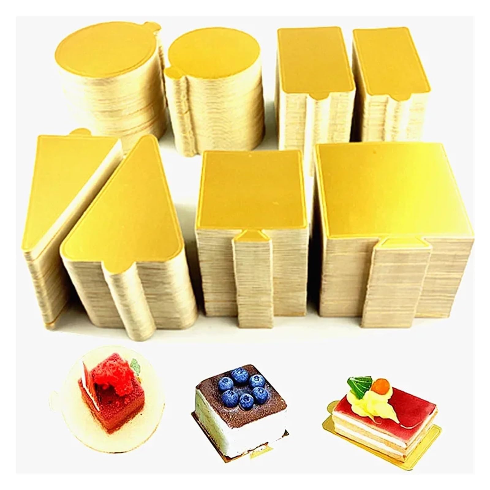 Sottotorta Tondo 100 Pezzi/Confezione di Mini vassoi for Torte in Cartone for Cupcake e Dessert(90x50mm)