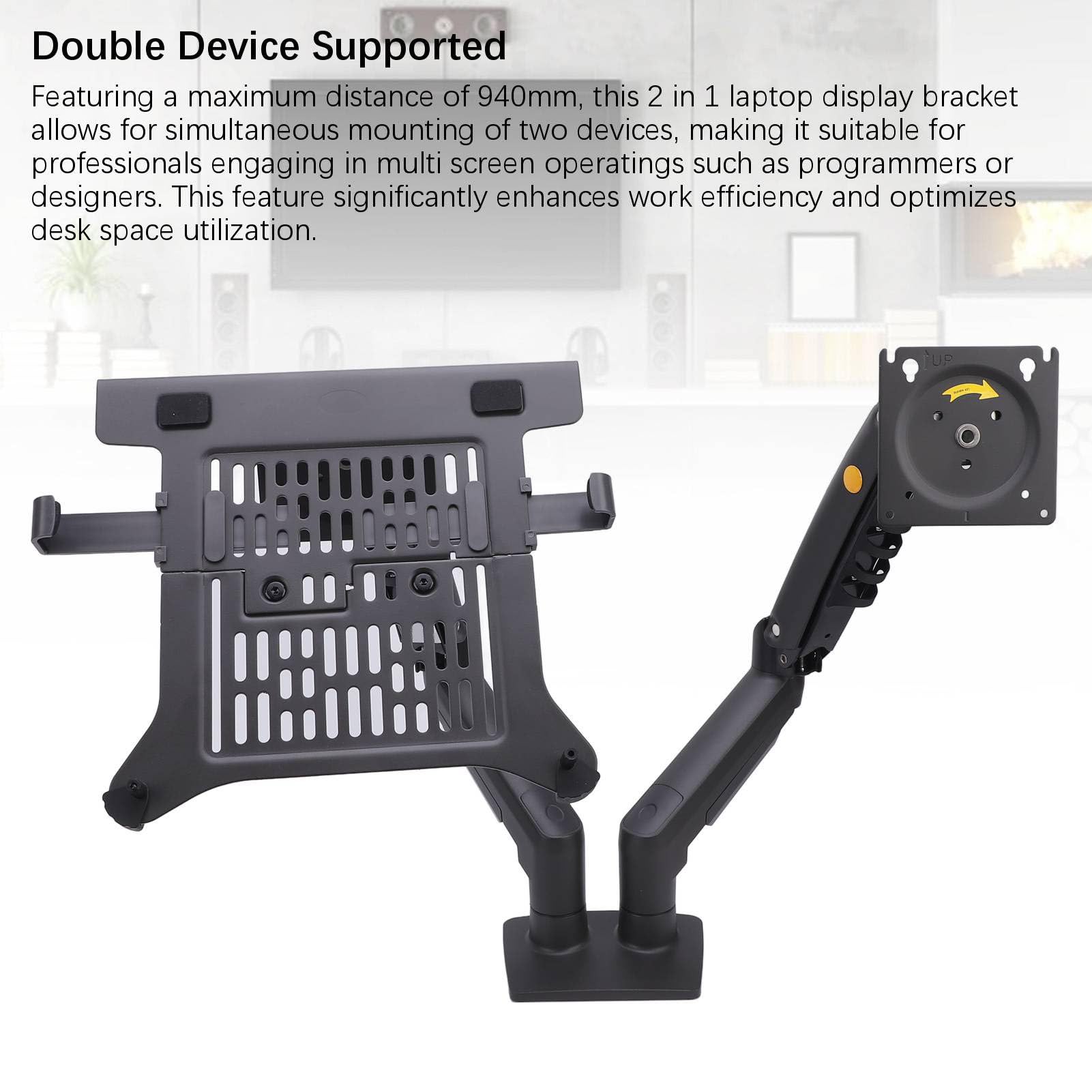 Supporto per Monitor con Estensione 940mm, Staffa Regolabile per Display