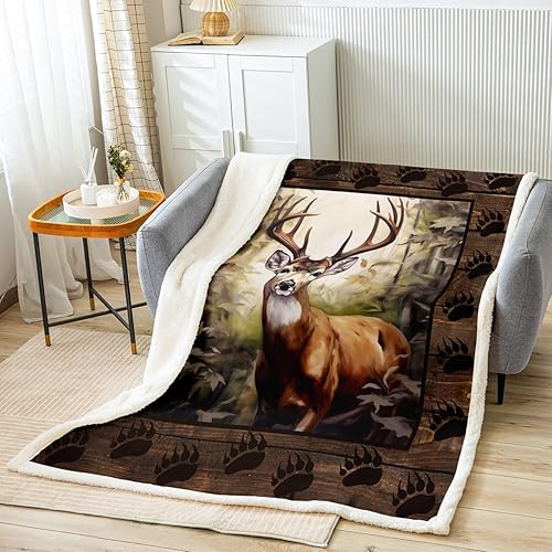 Miniatura 1 de Manfei Manta de camuflaje gris para sofá, manta de cama temática de caza de animales salvajes para niños y adultos, decoración de habitación, manta