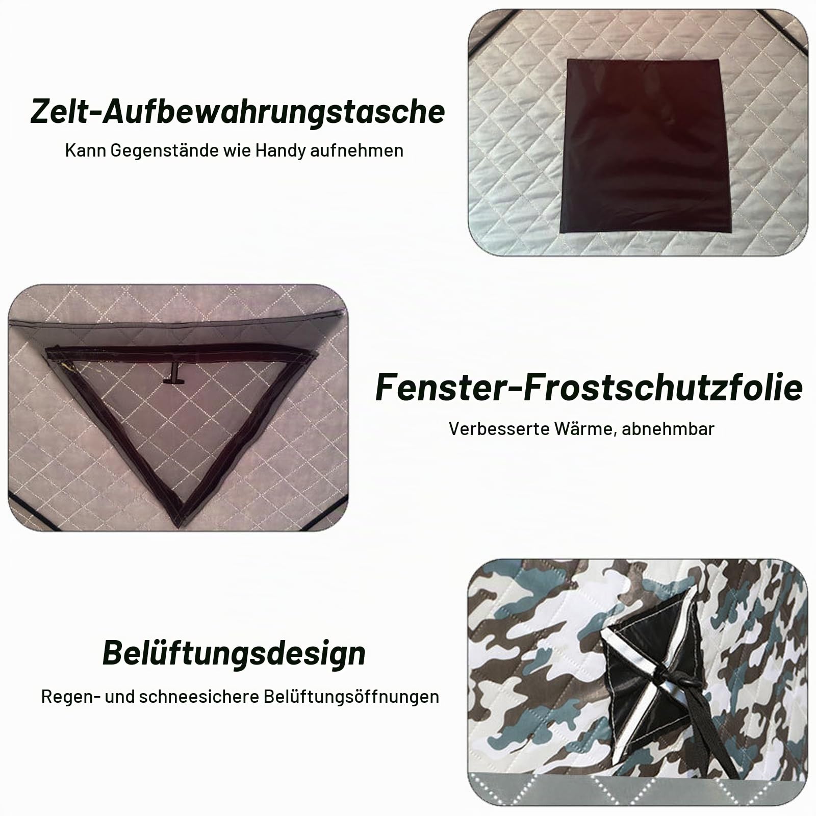 Outdoor-Sauna, 1,80m x 1,80m x 2,10m Tragbares isoliertes Saunazelt, Schnee- Winddicht mit Kaminloch für Garten und Eisfischen