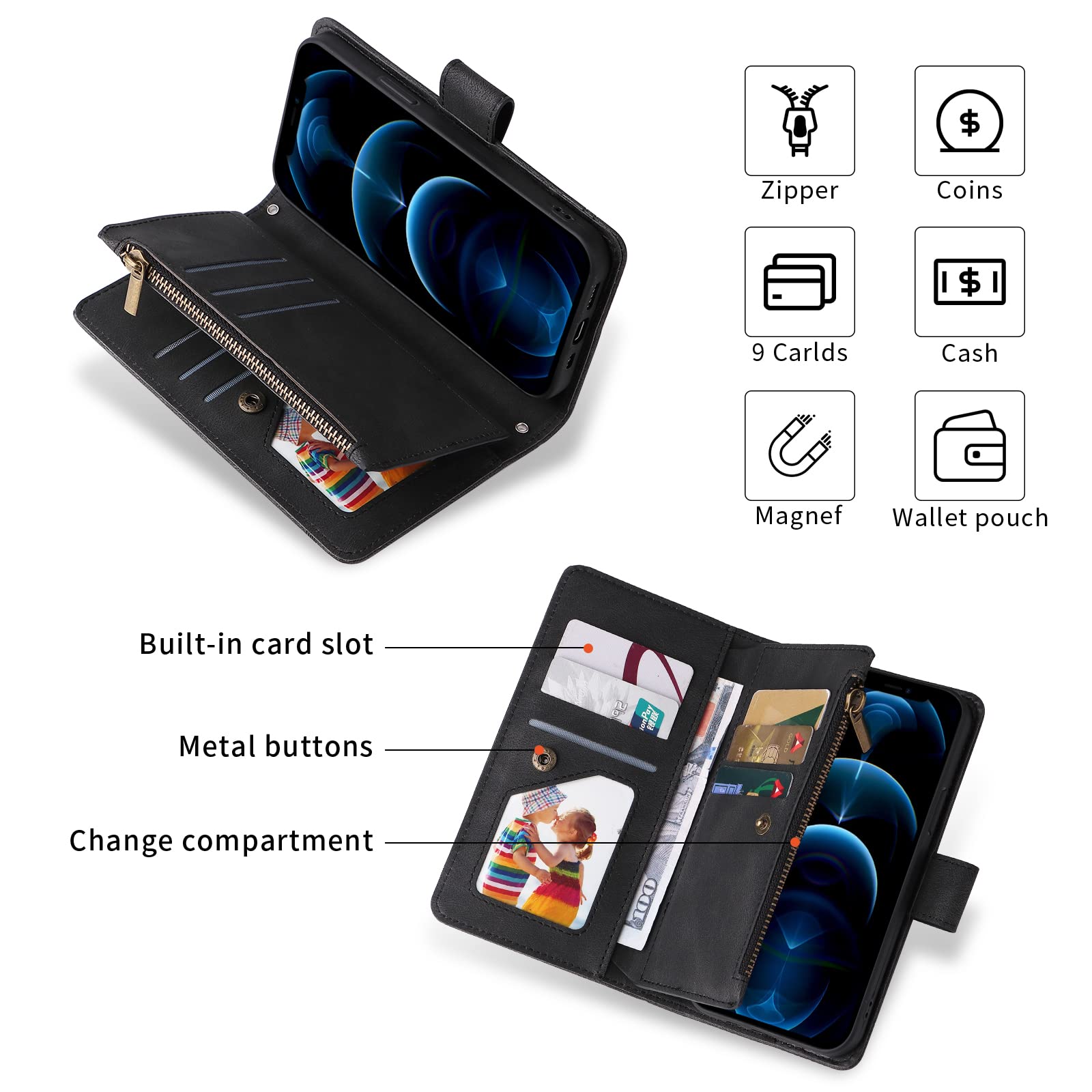 Ammeer Hülle Wallet Für OnePlus Nord 3/Ace 2V – Flip-Leder Mit Magnet, Kartenfächer & Standfunktion