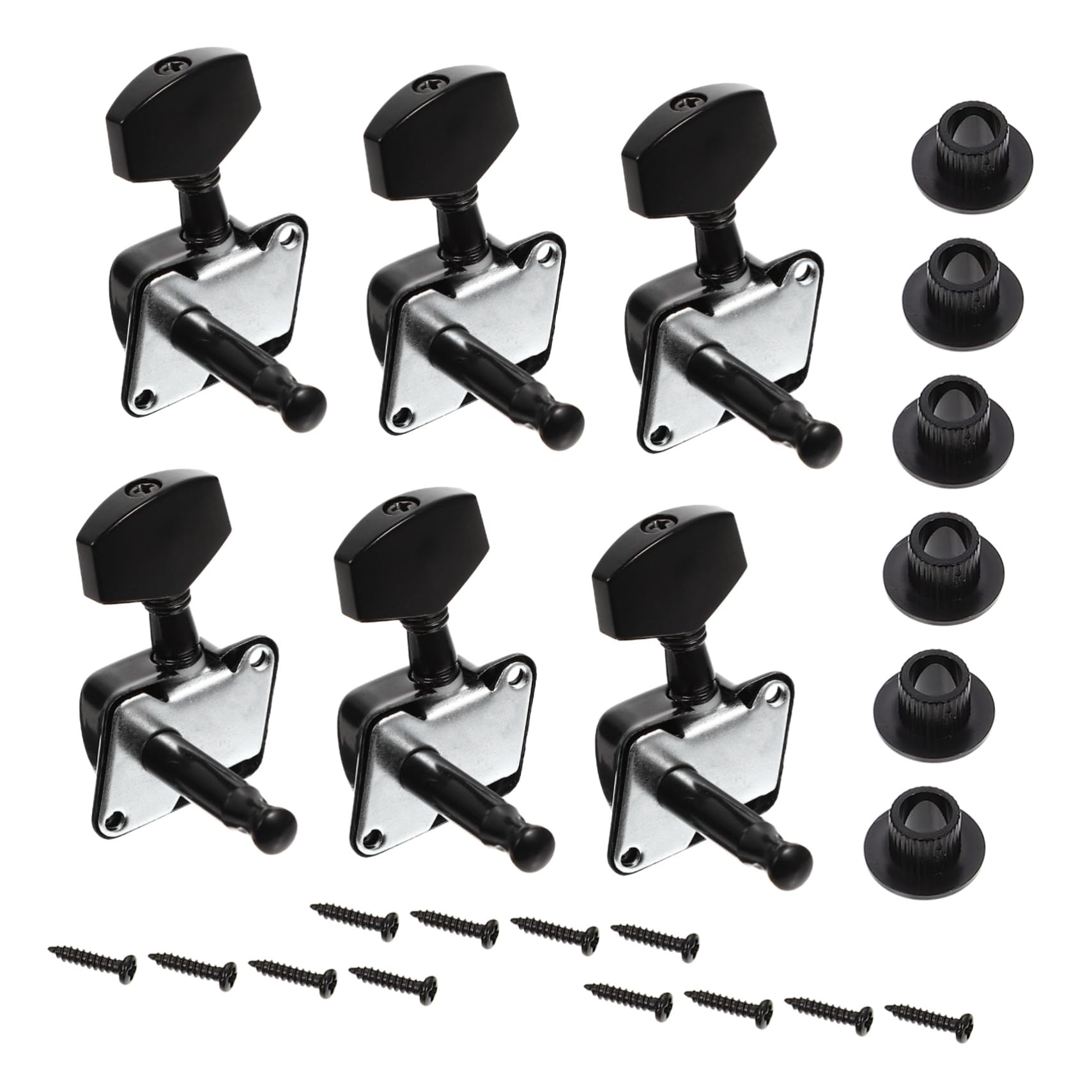 Sosoport 1Set Guitar Machine Head Tuner Durable Tuning Pegs with Covers Fits Acoustic Electric Guitars Replacement for Broken String Pegs Unique Design for Guitarists