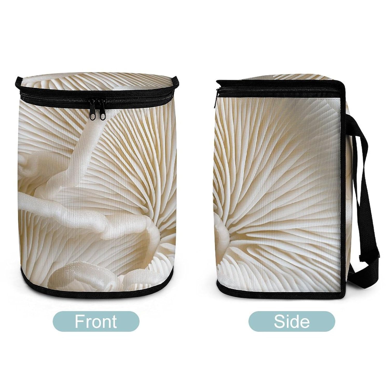 Hanging Car Trash Bag Protable Trash Can White Oyster Mushrooms Waterproof Garbage Bin for Car