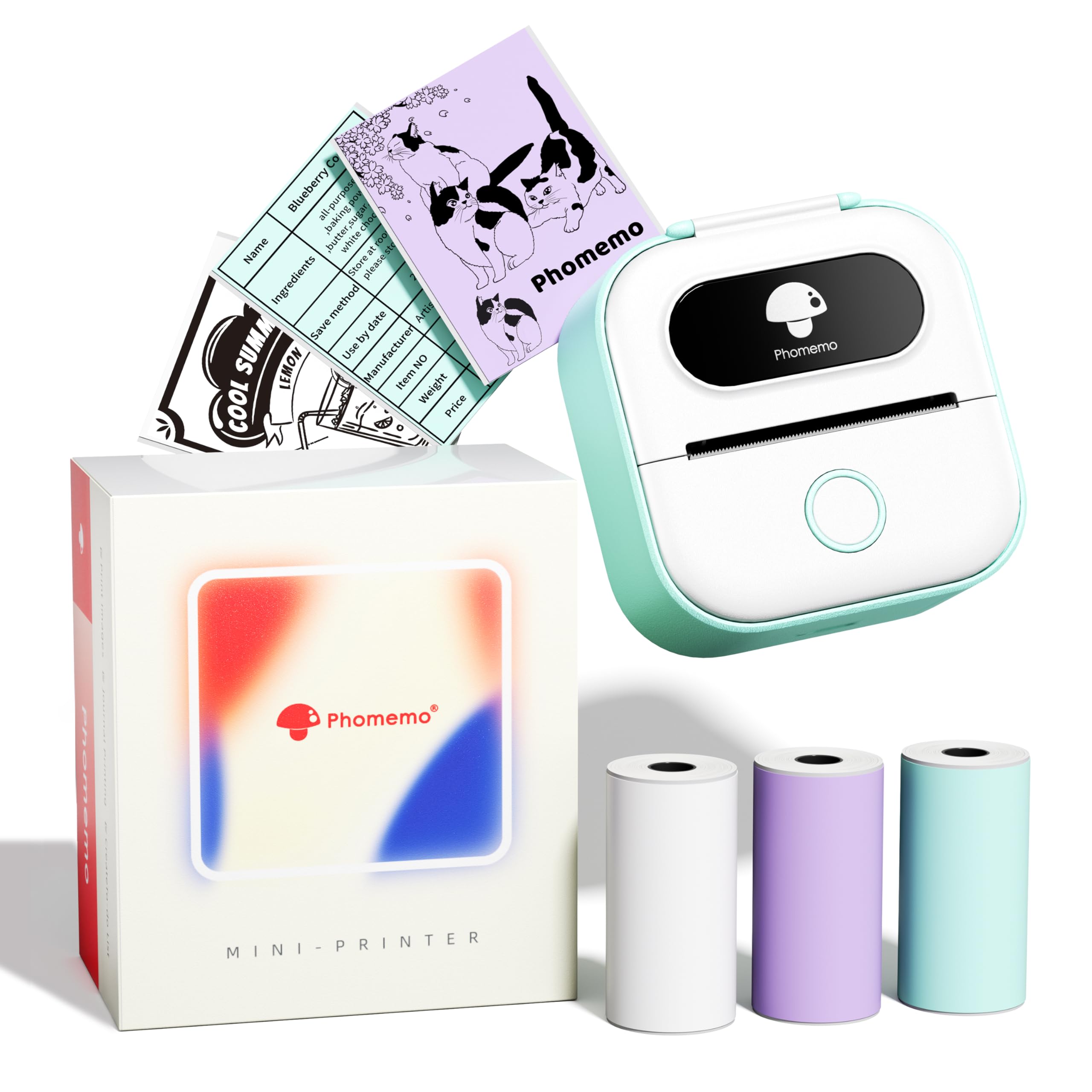 Phomemo Sticker Printer - Y02C Mini Pocket,Portable Thermal Bluetooth Pocket,Mini Sticker Printer for DIY,Journal, Notes, Memo, Photo, Birthday