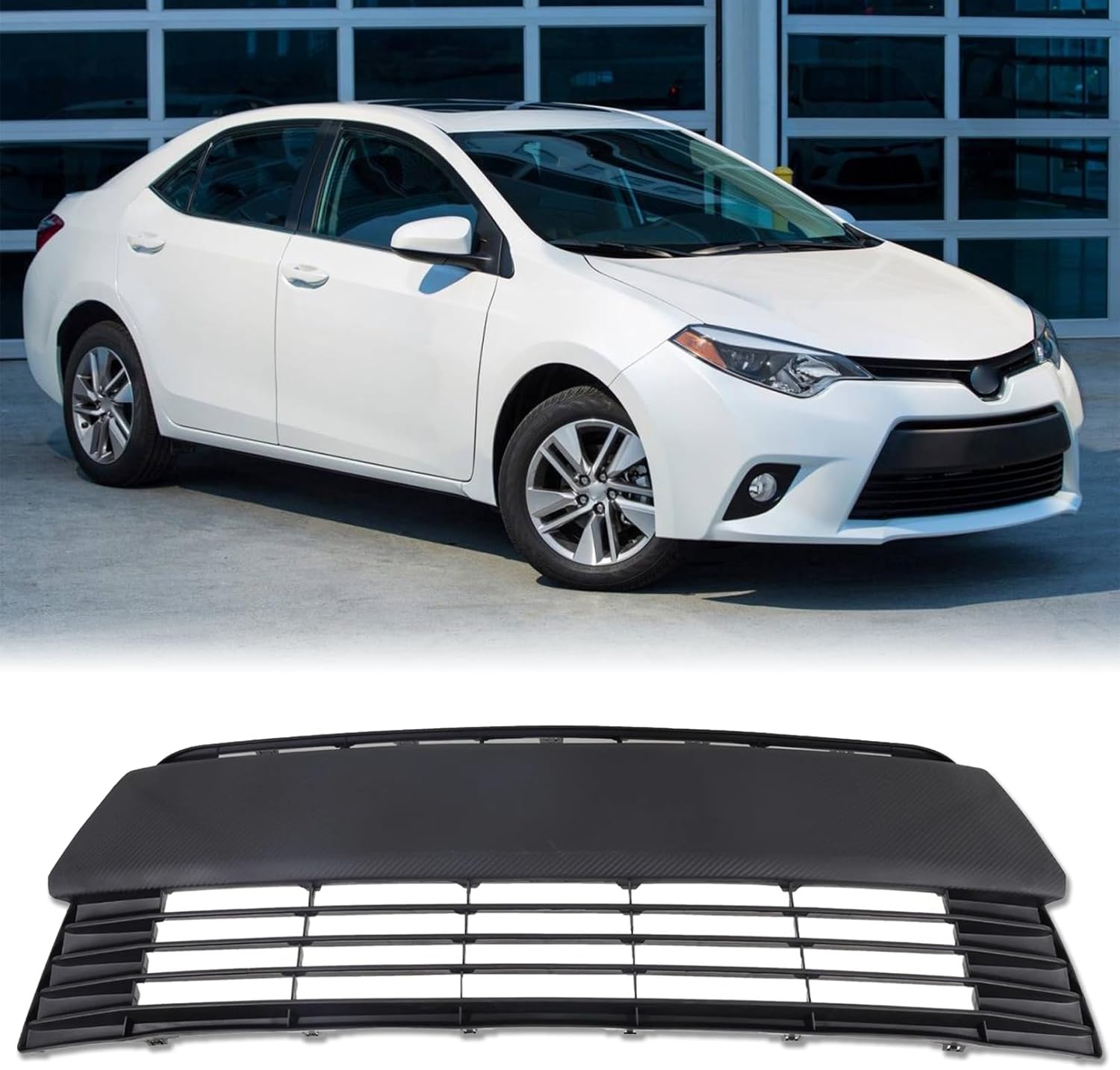 Front Bumper Lower Grille Grill Fit For 2014 2015 2016 Toyota Corolla LE CE Sedan Front Hood Radiator Grille Replacement For 5311202450, TO1036145