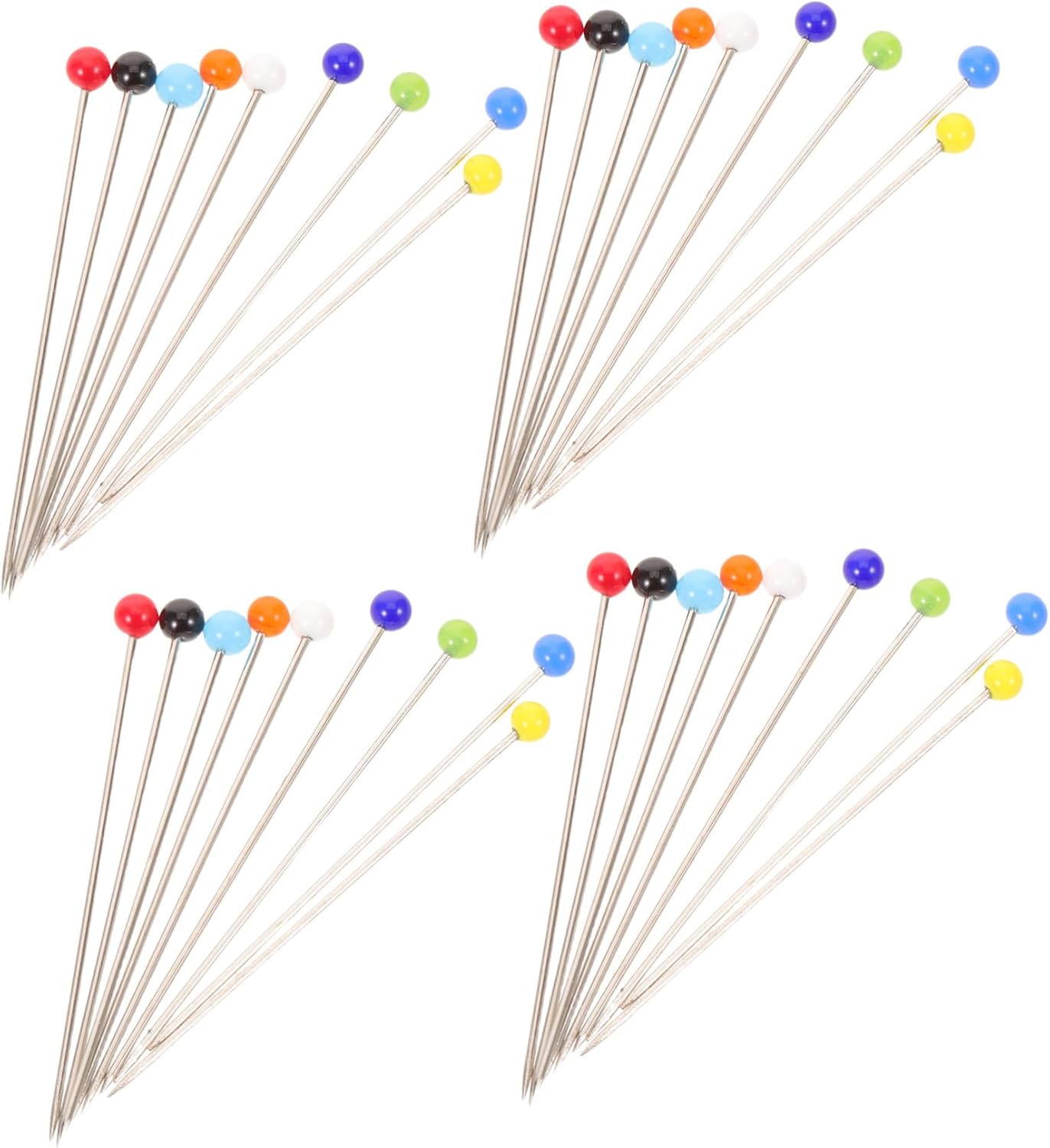 1000pcs Straight Head Pins with Colorful Glass Heads for Quilting Sewing Fabric and Dressmaking DIY Craft Tool in Compact Storage Box