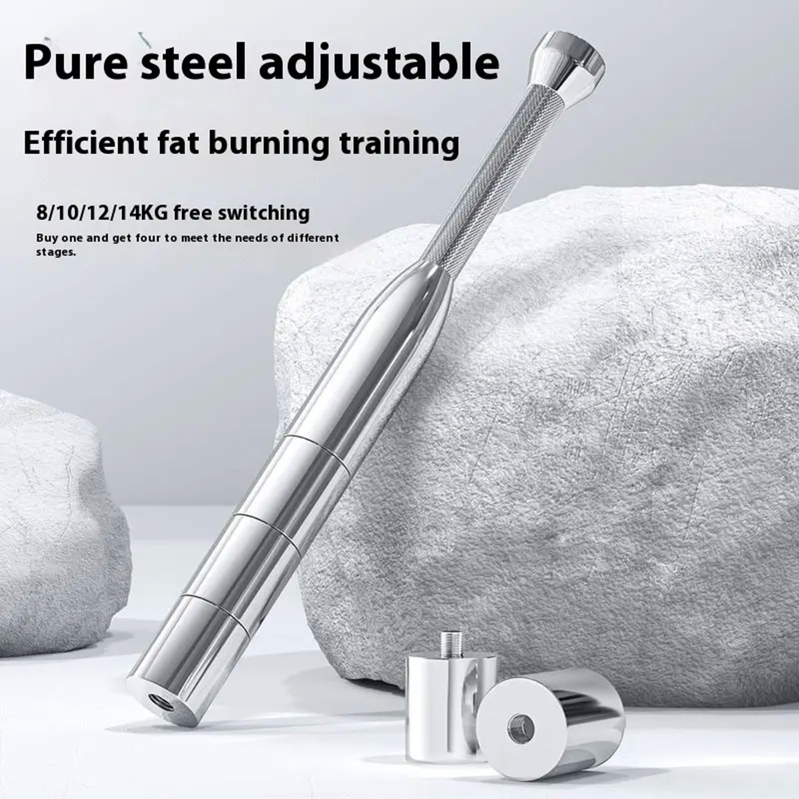 2 Verstellbare Macebell Clubbells, 10 Kg/12 Kg/14 Kg Stahl-Mace-Trainingsschläger, Gewichtetes Krafttrainingsgerät Für Ganzkörper-Muskeltraining, Fitness, Stretching, Konditionierung