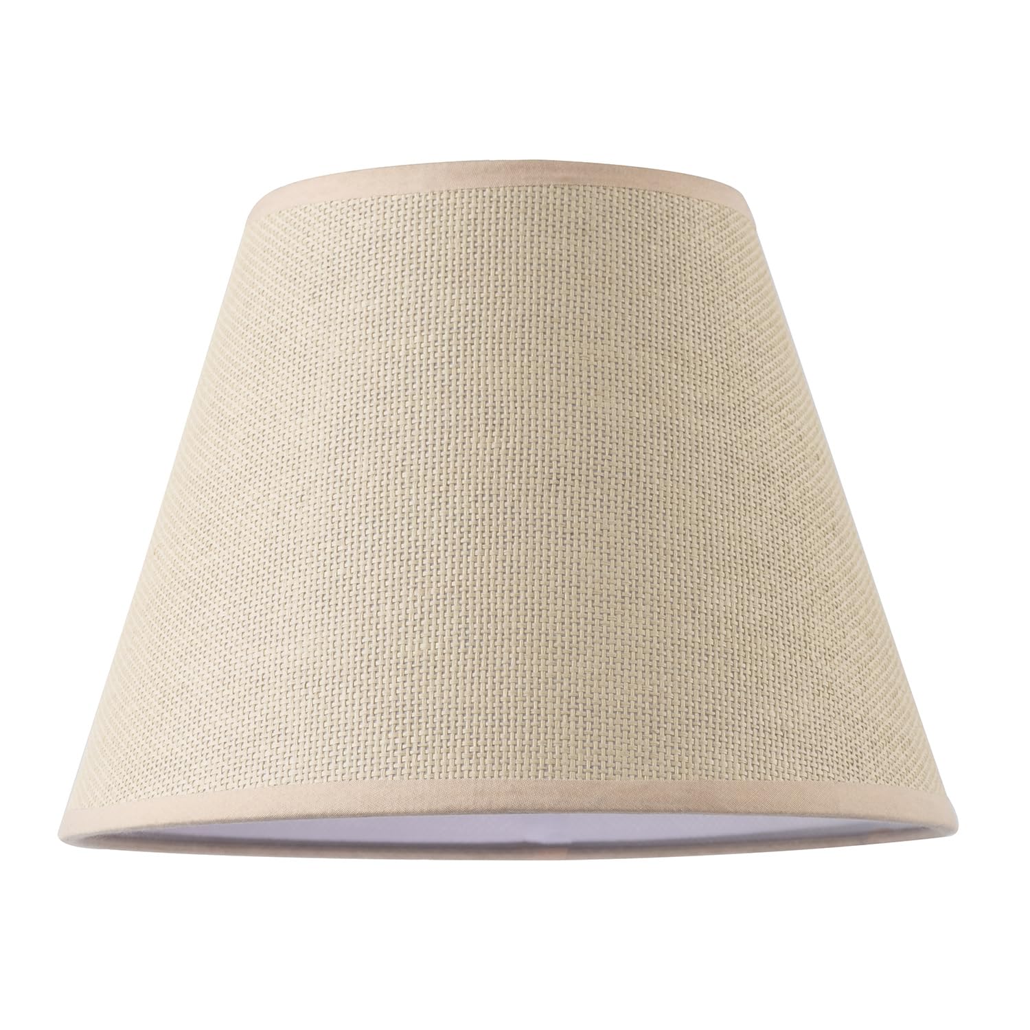 Traditional Rattan Tweed Lamp Shade with Pale Pink Cotton Fabric Trims by Hap...