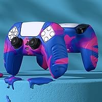 Vista 6 de PlayVital Raging Warrior Edition - Funda protectora para PS5, protector de goma antideslizante para controlador PS5, piel de silicona suave