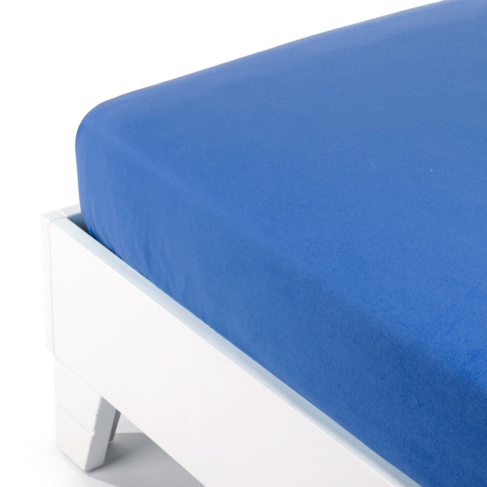Caleffi Plain Flannel Bottom Sheet, Blue, Single