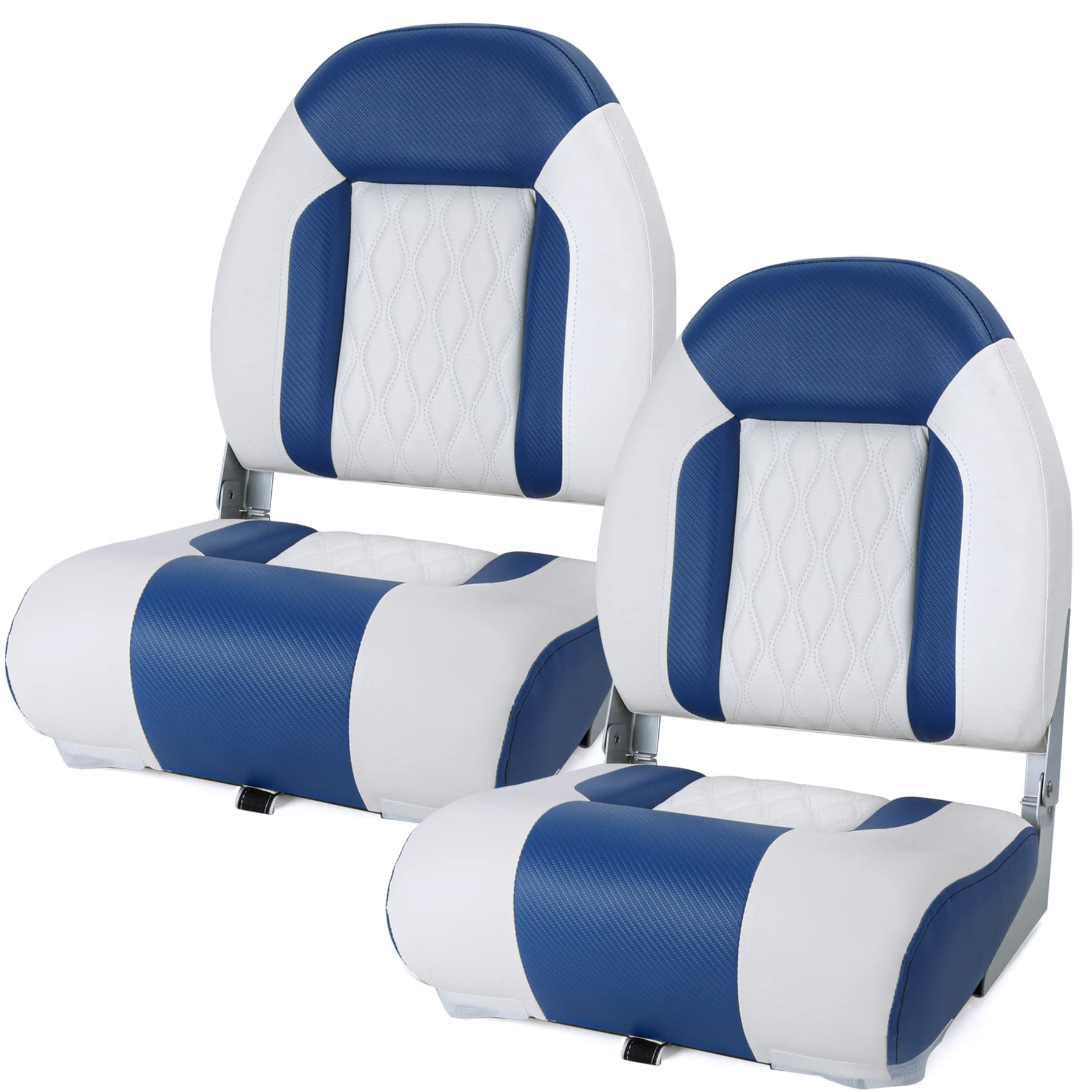 NESHULT Premium Marine A Pair of High Back Folding Boat Seat, Fishing Marine Seats with Stainless Steel Screws