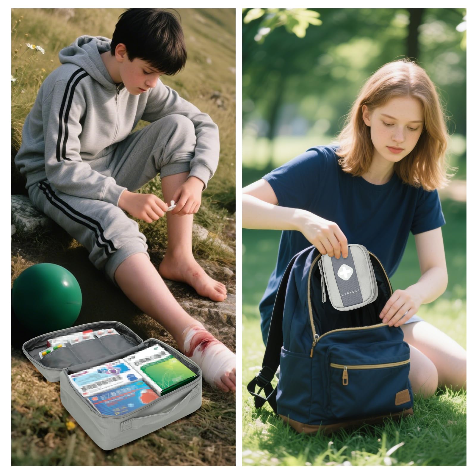 Romon Borsa Pronto Soccorso Viaggio, Impermeabile Kit di Pronto Soccorso Vuota, Alta capacità Borsa Medica Portatile Sportiva, Kit Medico Vuota per Viaggio Ufficio Casa All'aperto
