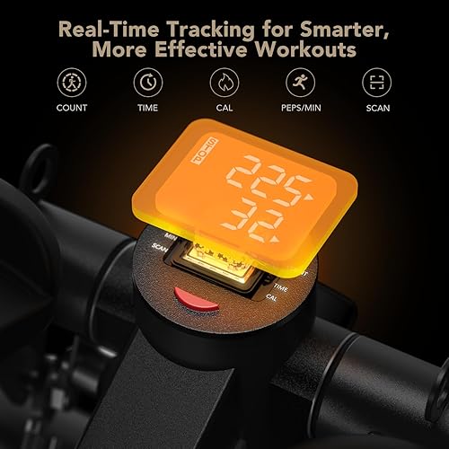 Miniatura 7 de Mini Stepper con bandas de resistencia, escalera de pasos para ejercicio en casa, máquina de fitness hidráulica compacta, altura de paso ajustable,