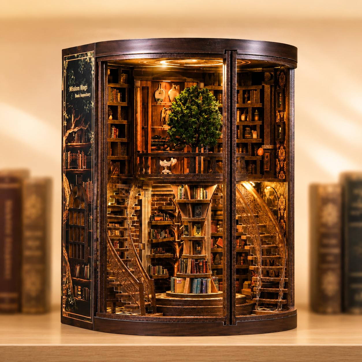 Kit Book Nook, 3D Puzzle en Bois & Serre-Livres