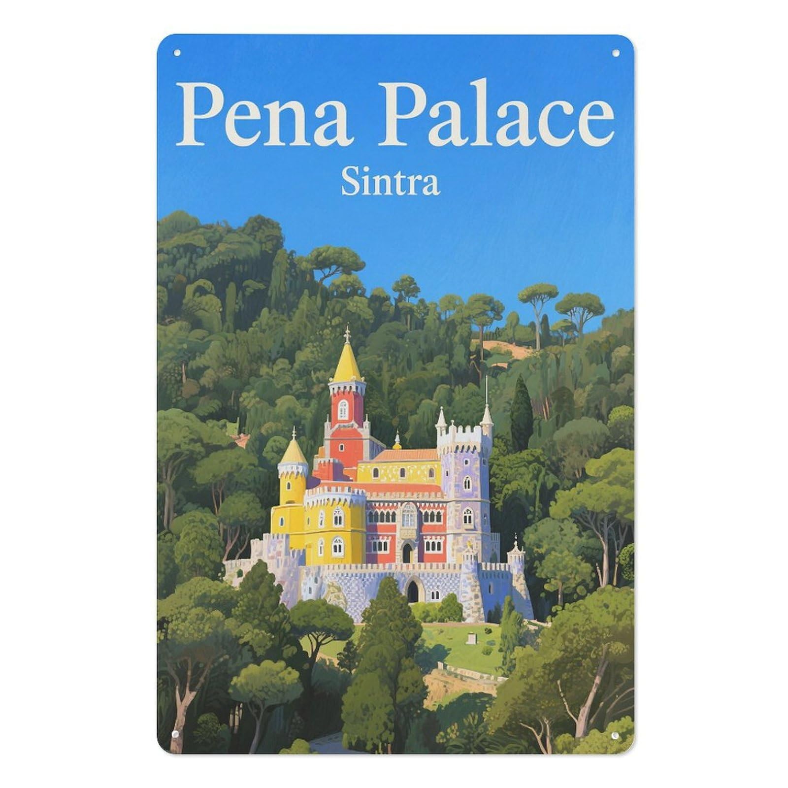 Pena Sintra Retro Design Tin Paintings Vintage Tin Sign 08x12inch(20x30cm) Wall Art for Home Office Bedroom Living Room Cafes Wall Decor