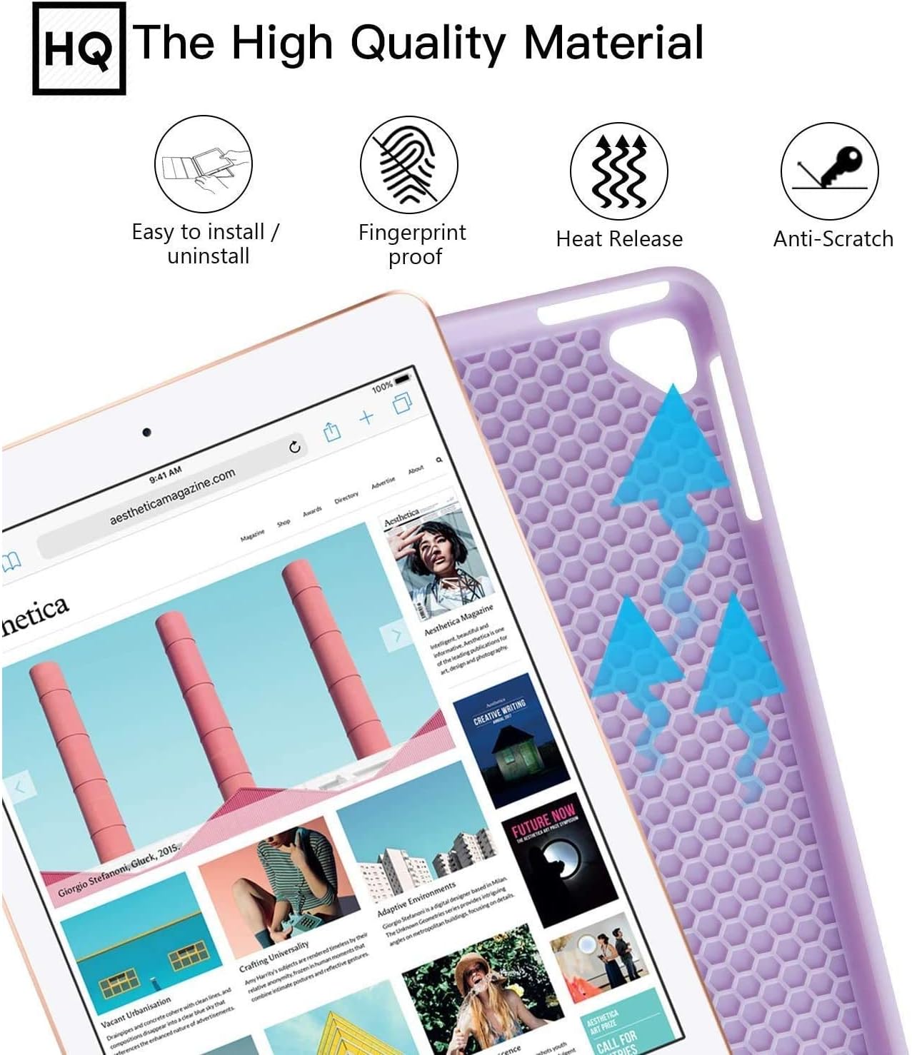 Ztotop Case for iPad Pro 12.9 Inch 2017/2015 with Pencil Holder,Lightweight Soft TPU Back Cover and Trifold Stand with Auto Sleep/Wake for iPad Pro 12.9 Inch(1st & 2nd Generation),Purple