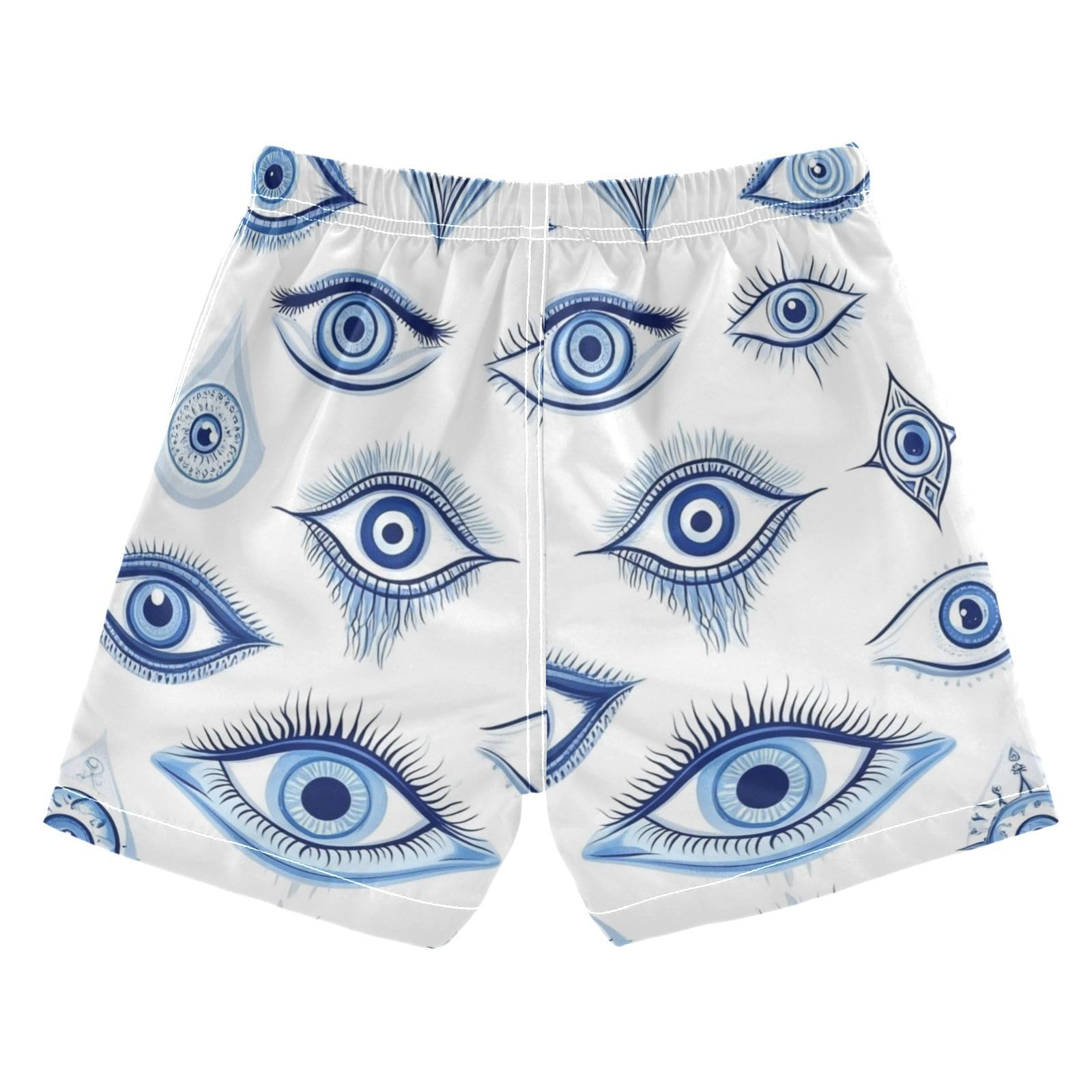 FLildon Blue Evil Eyes Little Boys Swim Trunks with Mesh Lining Quick Dry Beach Board Shorts, 3T