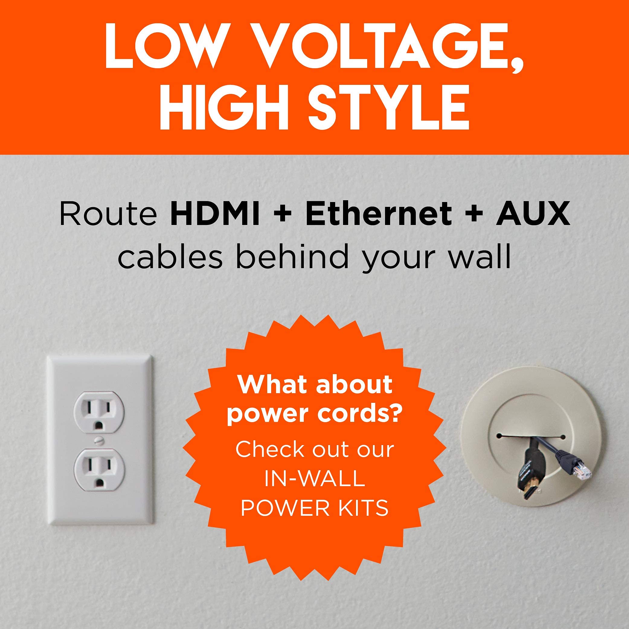 Buy Echogear inWall Cable Management Kit Cable Hider Conceals Low