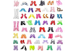 DoubleWood Barbie Doll High Heel Shoe Replacement: 50 Pairs Pack