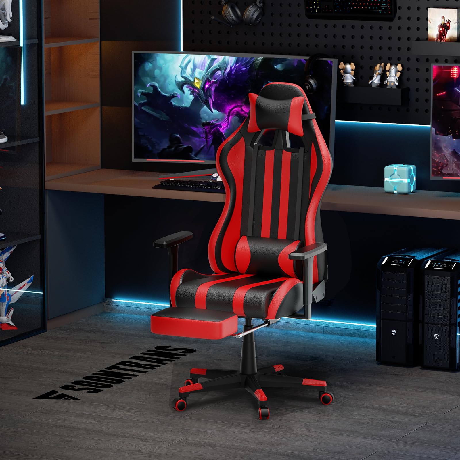 Chaise Gaming WOLTU - Tissu Mesh Respirant - Réglable 44-54cm - 150kg Max - Gris