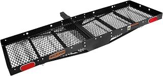 Rockland 750 lbs Foldable Steel Cargo Carrier Basket - 60x20x2.5 Hitch Mount for 2" Receivers, Class III/IV, w/Reflectors for SUVs Vans Trucks
