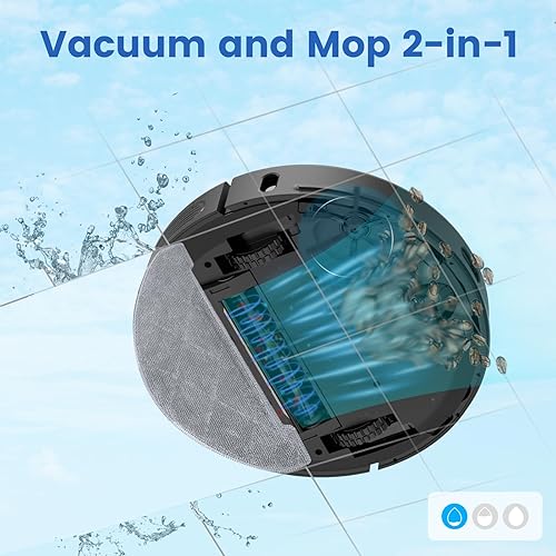 Miniatura 6 de AIRROBO Robot aspirador y trapeador con navegación láser de base autovaciada, succión de 2700 Pa, controlada por aplicación, tiempo de