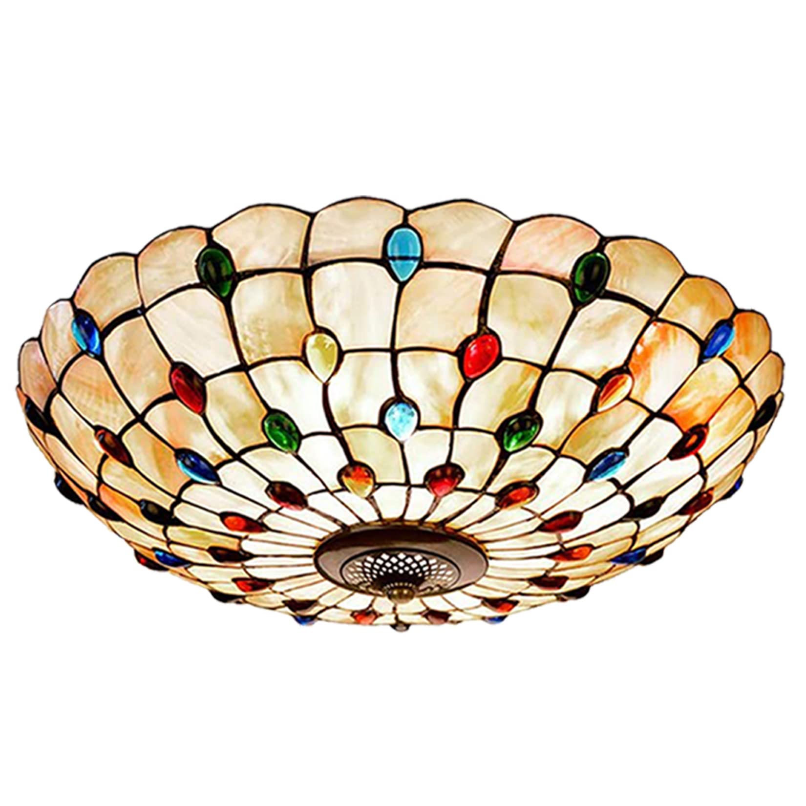 小物 TIFFANY Tiffany Flush Mount Ceiling Light, LED Stained Glass Ceiling