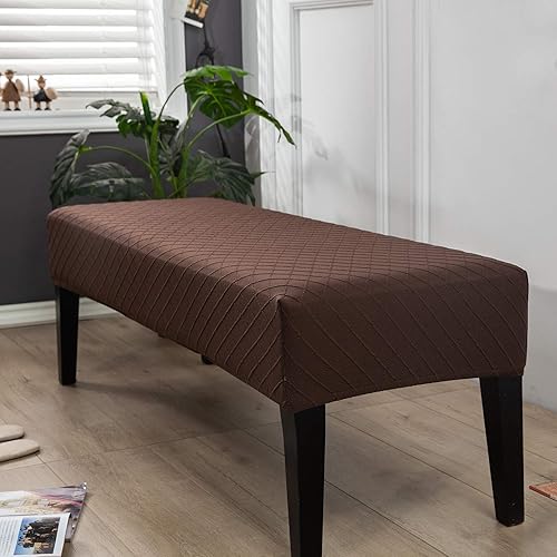 Vista 16 de Fundas de banco Fundas de banco lavables rectangulares para comedor con elástico inferior Funda protectora elástica de muebles para sala