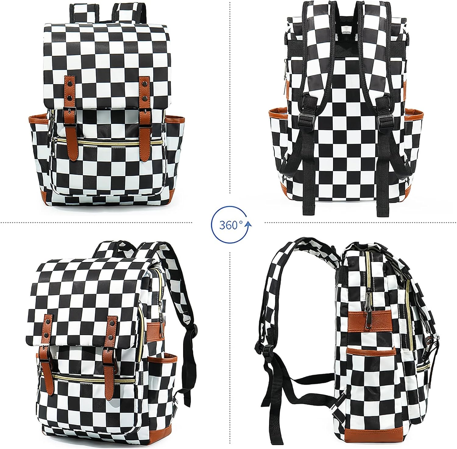Laptop Backpack for Girls Women,College School Bookbags for Teenagers (Checkered)