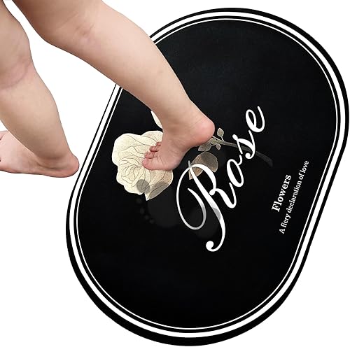 Alfombra de baño de secado rápido, súper absorbente, antideslizante, lavable, alfombra de ducha de 24 x 16 pulgadas para delante de la bañera,