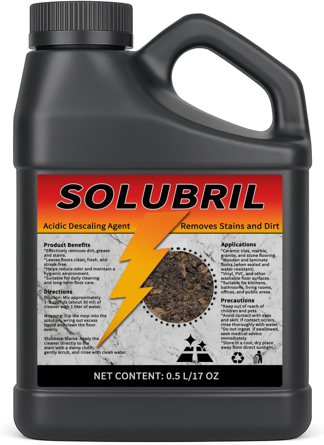 Solubril Tile Cleaner, Original floor cleaner, Multipurpose Powerful Stain Removing Liquid for Multi-Surface Use, Bathroom, Kitchen, Floors (1)