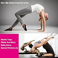 Vista 69 de Ozaiic - Calcetines de yoga para mujer con correas y agarres antideslizantes, ideales para pilates, Pure Barre, ballet, danza y entrenamiento