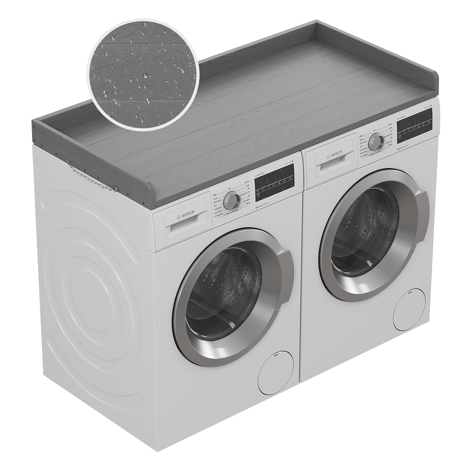 No-installation HDPE Washer Dryer Countertop Washer and Dryer Topper Covers for The Top Laundry Countertop Laundry Room Organization