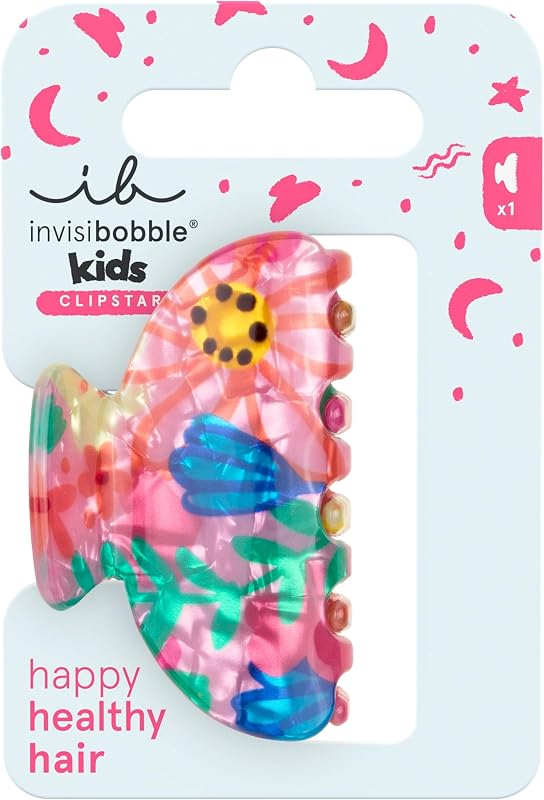 invisibobble Haarklammer Kinder MĂ€dchen sĂŒĂ â Haarspange bunt Blume mittelgroĂ verspielt â Clipstar Kids Happy Petals â Hair Claw Kinderfrisuren StrĂ€hnen Haarschmuck Kindergarten Geschenk bunt