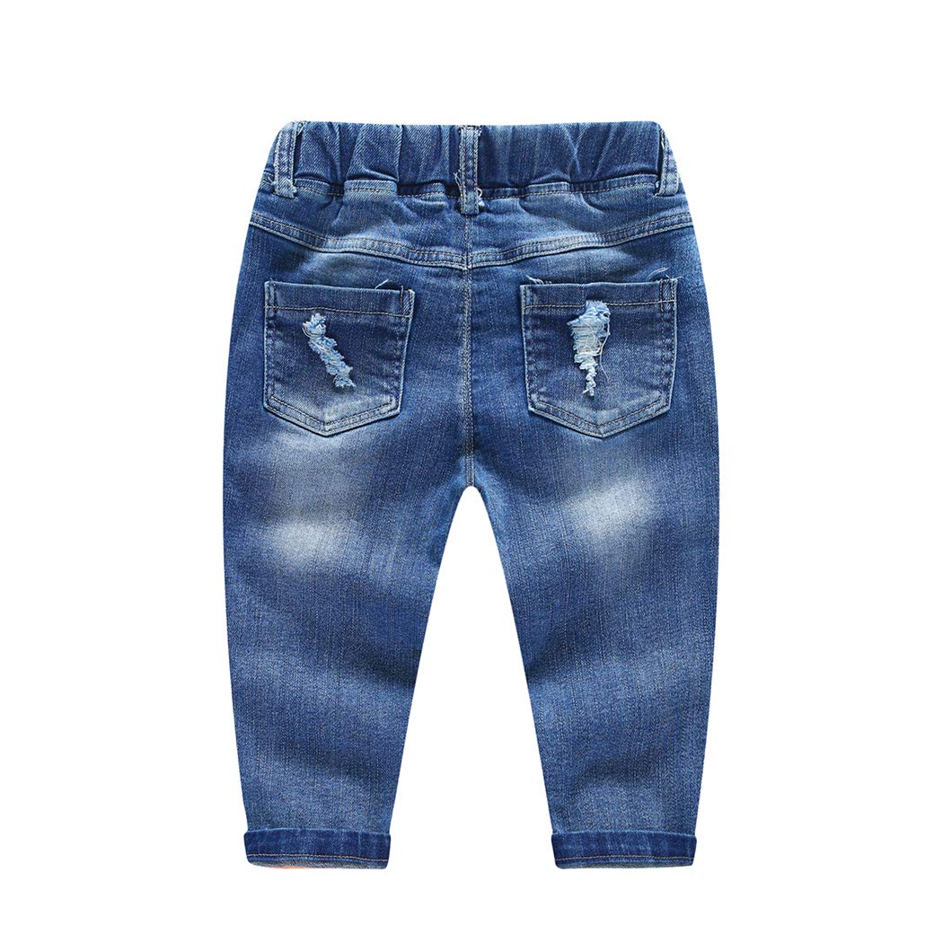 KIDSCOOL SPACE Vaquero rasgado Para bebé, Pantalones de mezclilla desgastados Con Cintura elástica Para niños pequeños