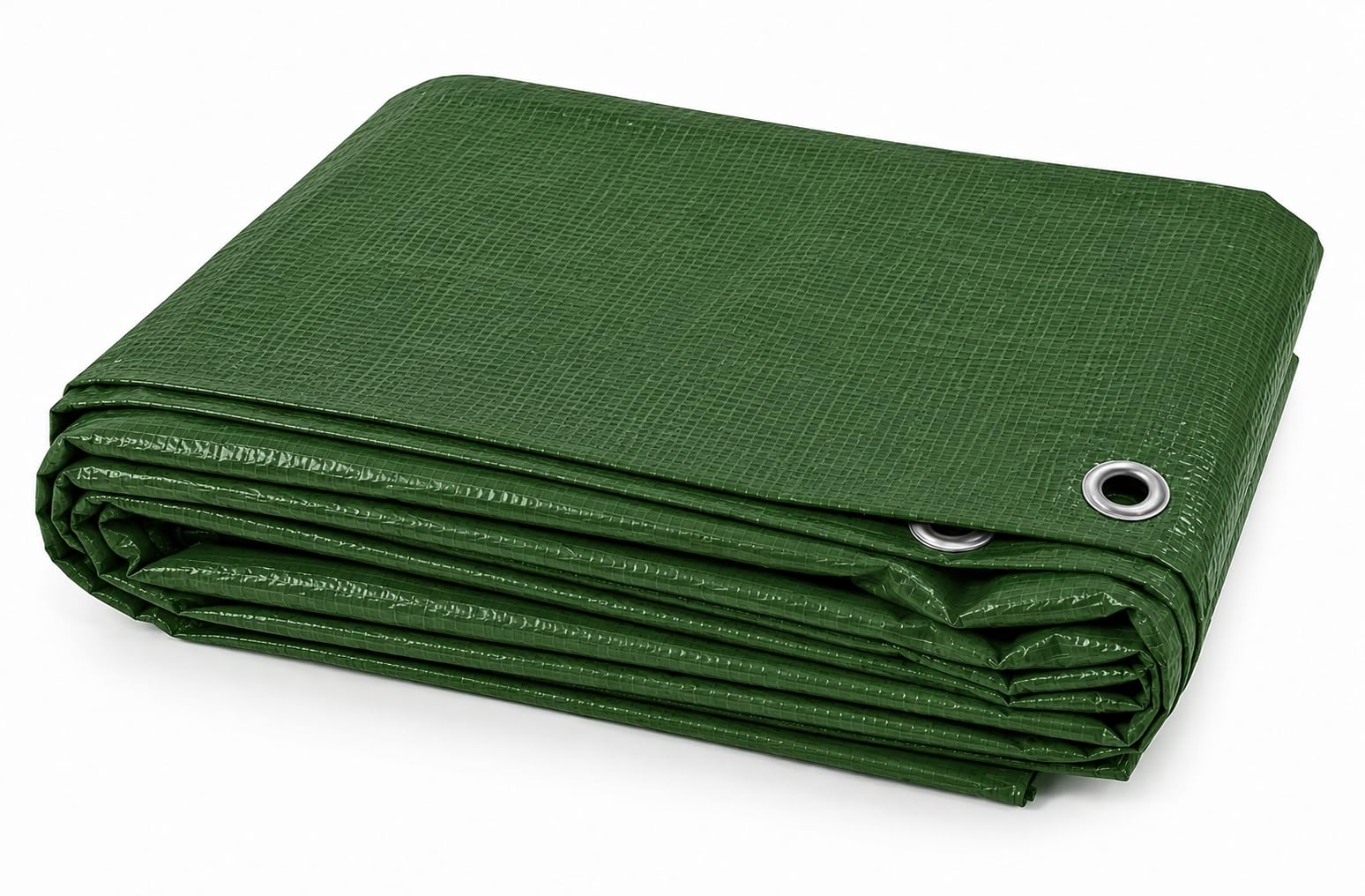 12ft x 18ft Green Tarpaulin Waterproof Heavy Duty (3.6m x 5.4m) Cut Size Tarpaulin Sheet with Reinforced Eyelets | UV/Tear Resistant Multipurpose Weatherproof Tarp for Garden, Farming and Camping