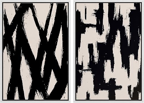 Miniatura 8 de SIGNLEADER Lienzo enmarcado para pared, juego de arte geométrico de mediados de siglo, formas de tocadiscos de música, ilustraciones abstractas,