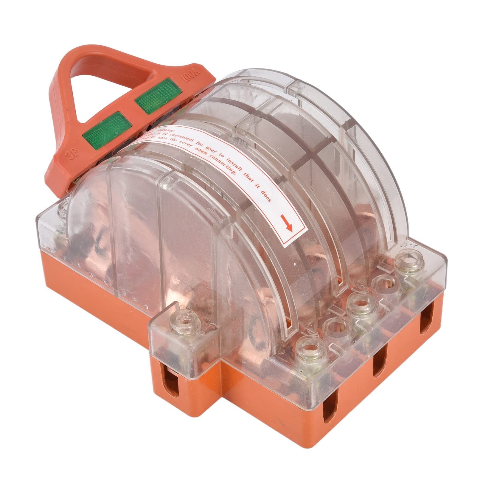 Jiawu Interruptor de Cuchilla de Desconexión, Disyuntor de Doble Tiro de 3 100 A, Interruptor de Cuchilla de Carcasa Transparente de Cobre Puro con Indicador LED, para Electrodomésticos de CA