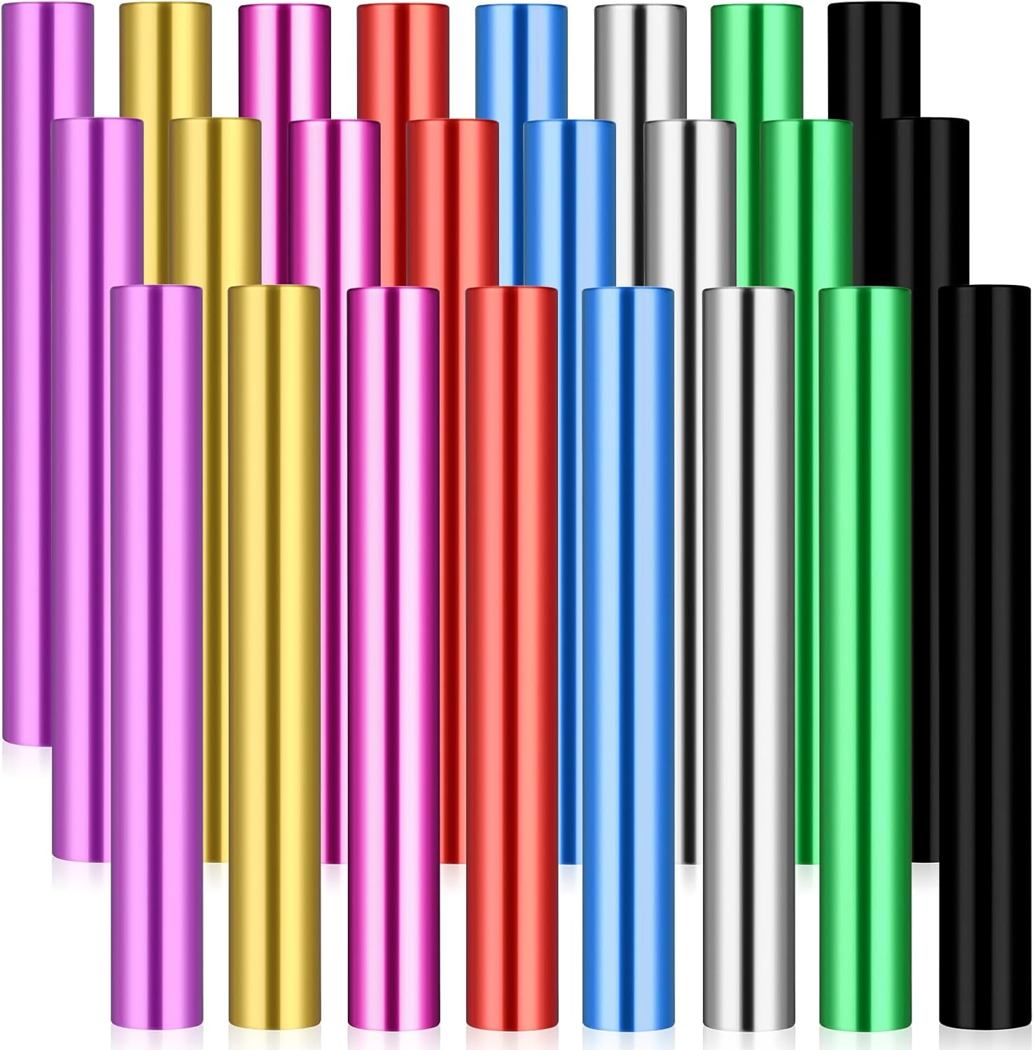 Sratte 24 Pcs Relay Baton Aluminum Field Race Track Baton for Track and Field Students Office Outdoor Running Practice Athlete Equipment