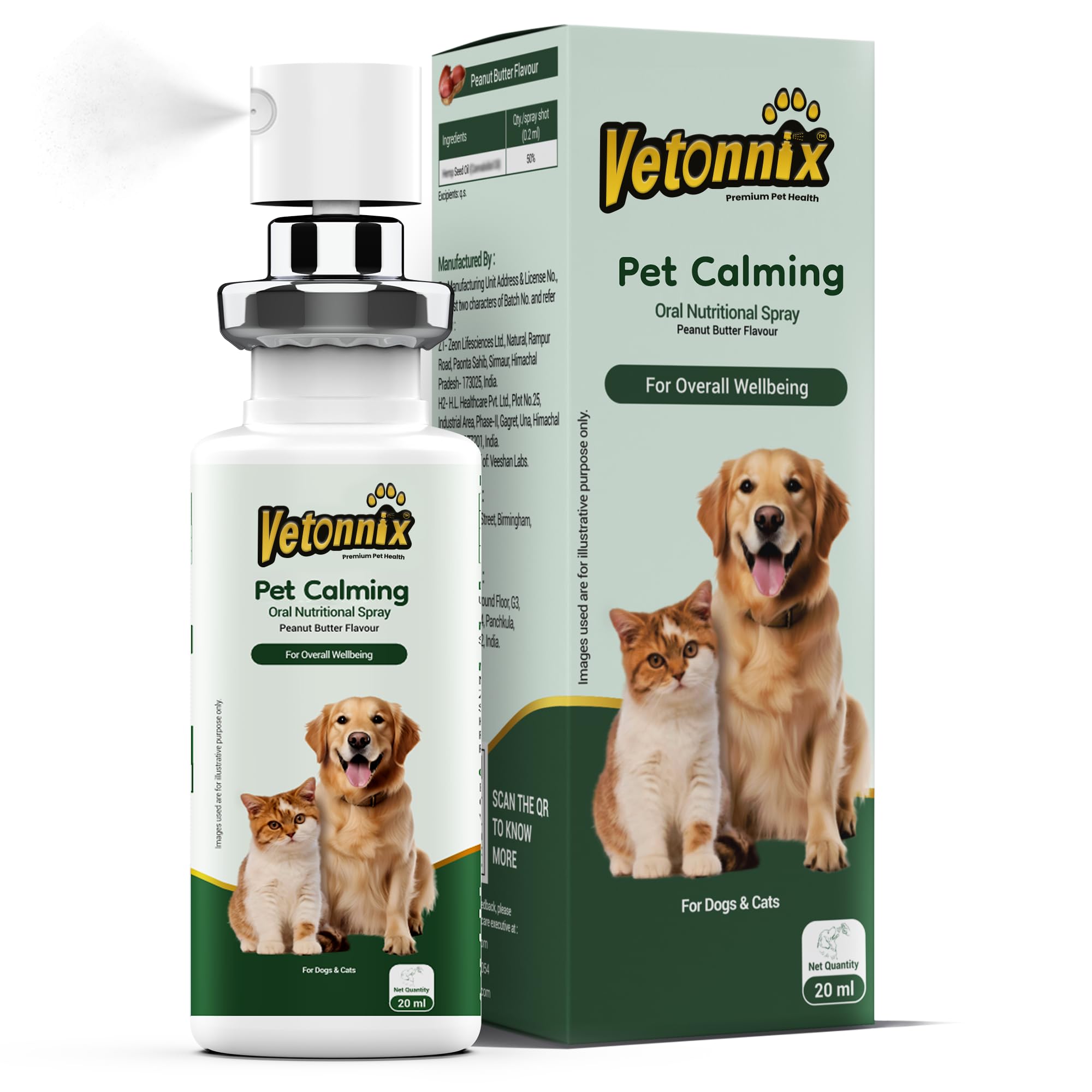 Vetonnix Hemp Seed Oil for Dogs & Cats | Dog & Cat Calming Spray