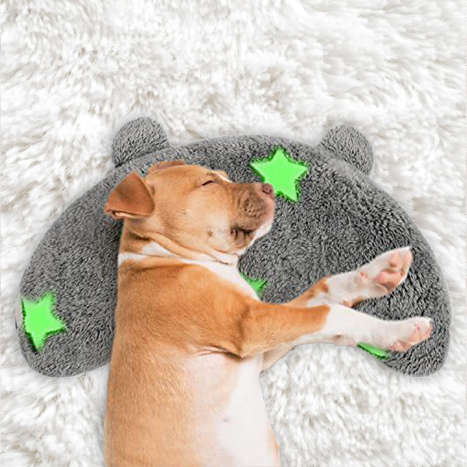 Cuscino calmante per cani, cuscino di supporto per il collo, cuscino ortopedico in memory foam, cuscino per cani in morbido pile anti ansia, comodo aiuto cervicale per casa, letto, divano, cassa, uso