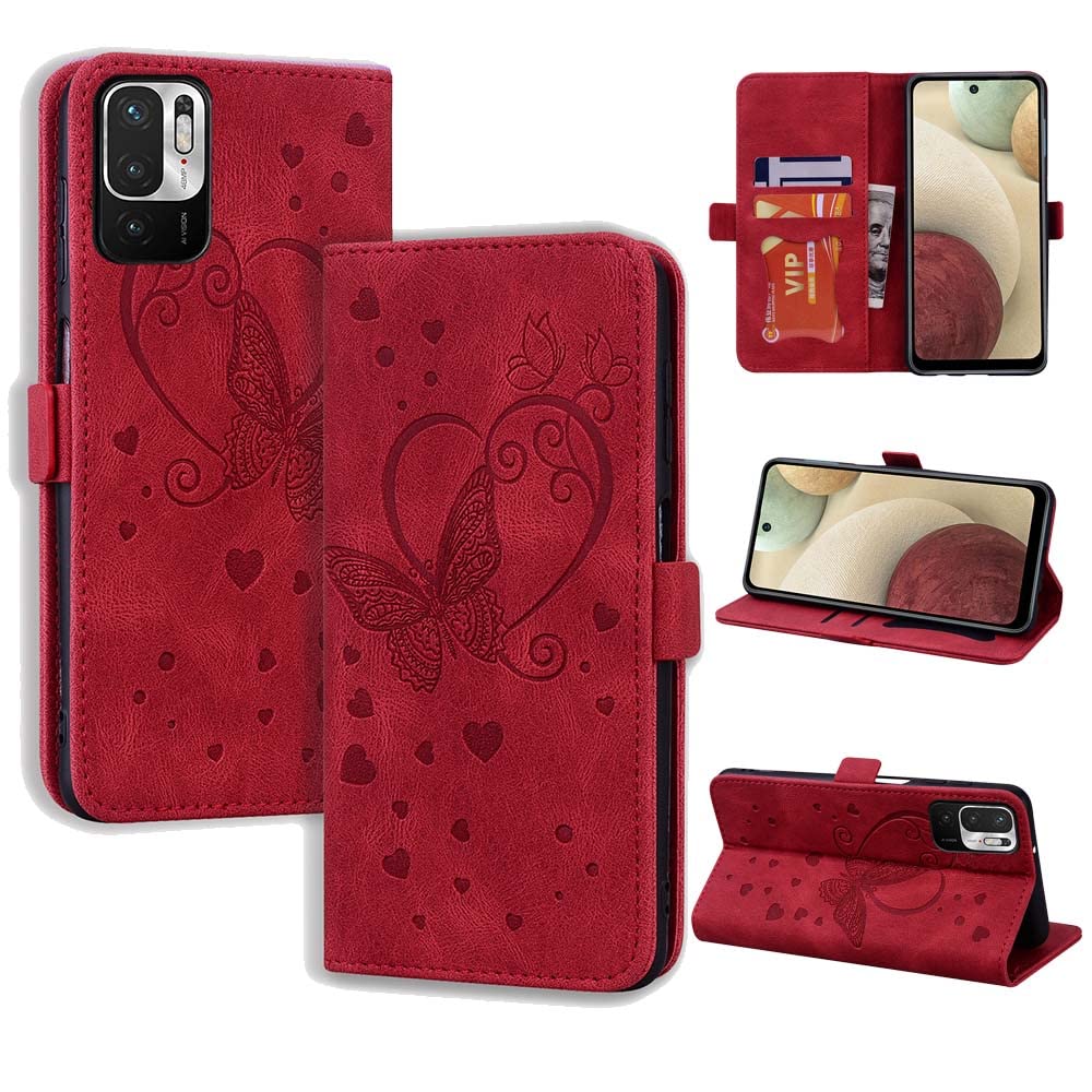 Custodia Portafoglio In Pelle PU Con Chiusura Magnetica Per Xiaomi Redmi Note 10 5G / Poco M3 Pro - Marrone - Supporto Stand E Slot Carte - 2