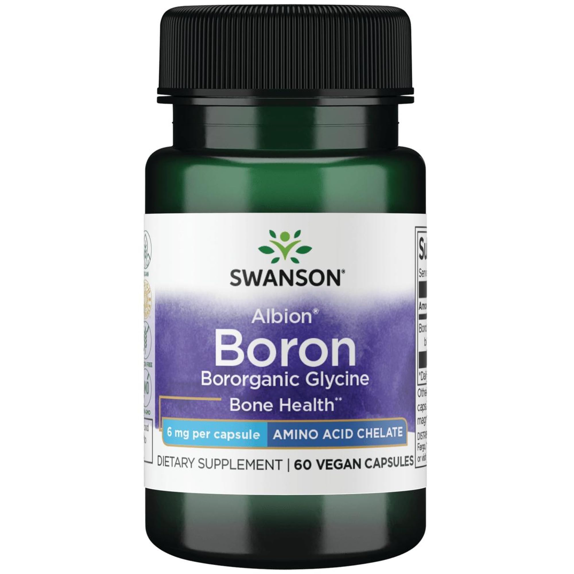 Swanson Boron from Albion, Boroganic Glycine 6 mg, 60 Capsules 60 Count (Pack of 1)