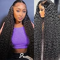 Vista 12 de Pelucas frontales de encaje 13x6 de cabello humano rizado profundo pre-desplumadas, peluca frontal de encaje de ondas profundas, pelucas húmedas