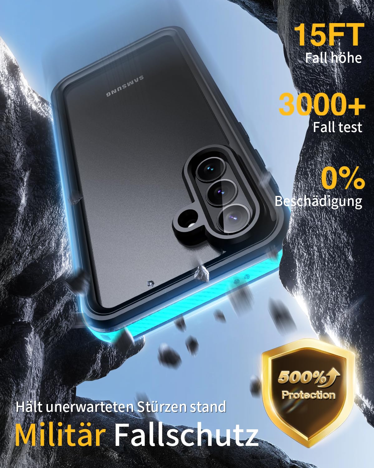 für Samsung Galaxy A57 5G Hülle,HandyHülle für Samsung A57 IP68 Wasserdicht 360 Schutzhülle,Stoßfest Staubdicht Outdoor Panzerhülle mit Eingebautem Displayschutz für Galaxy A57,Blau